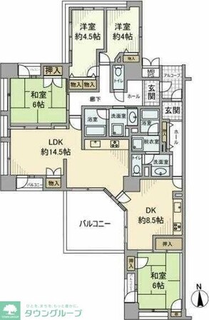 ビュータワーズ向陽台3号棟の物件間取画像